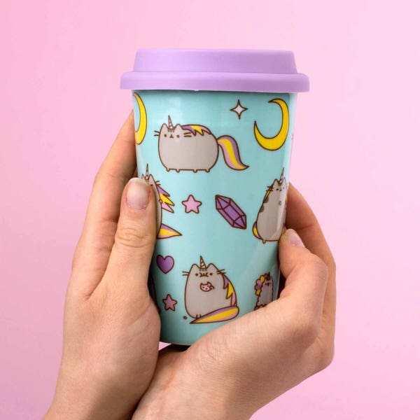 Cestovný keramický hrnček Pusheen „Unicorn-Pattern"