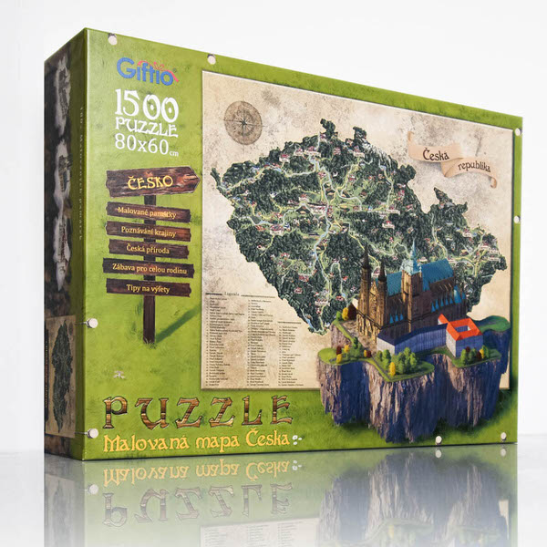 Puzzle mapa Česka 1500 dielikov