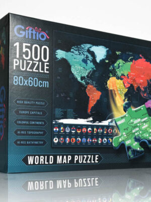 Puzzle mapa sveta 1500 dielikov